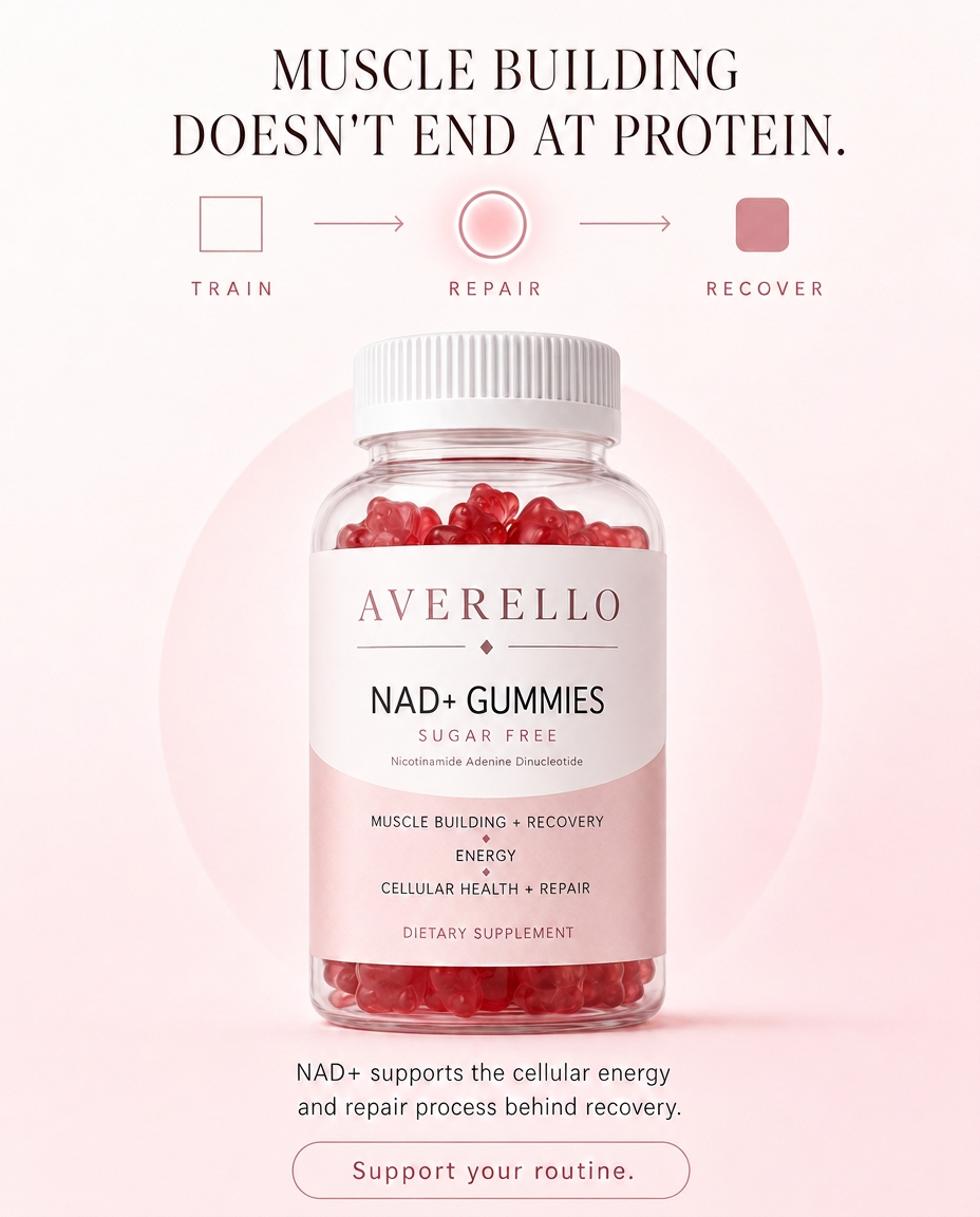 Averello NAD+ Gummies — muscle building doesn't end at protein