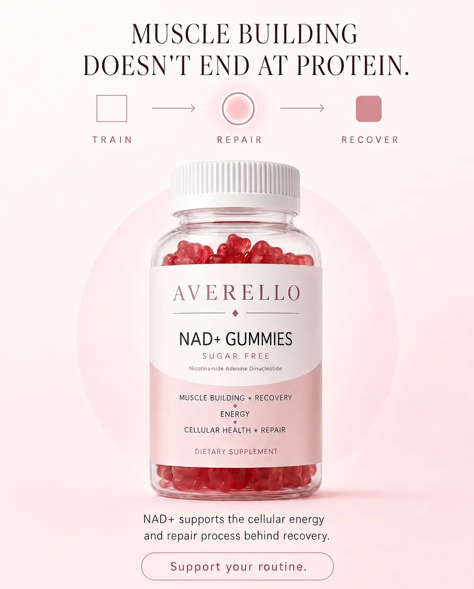 Averello NAD+ Gummies — muscle building doesn't end at protein